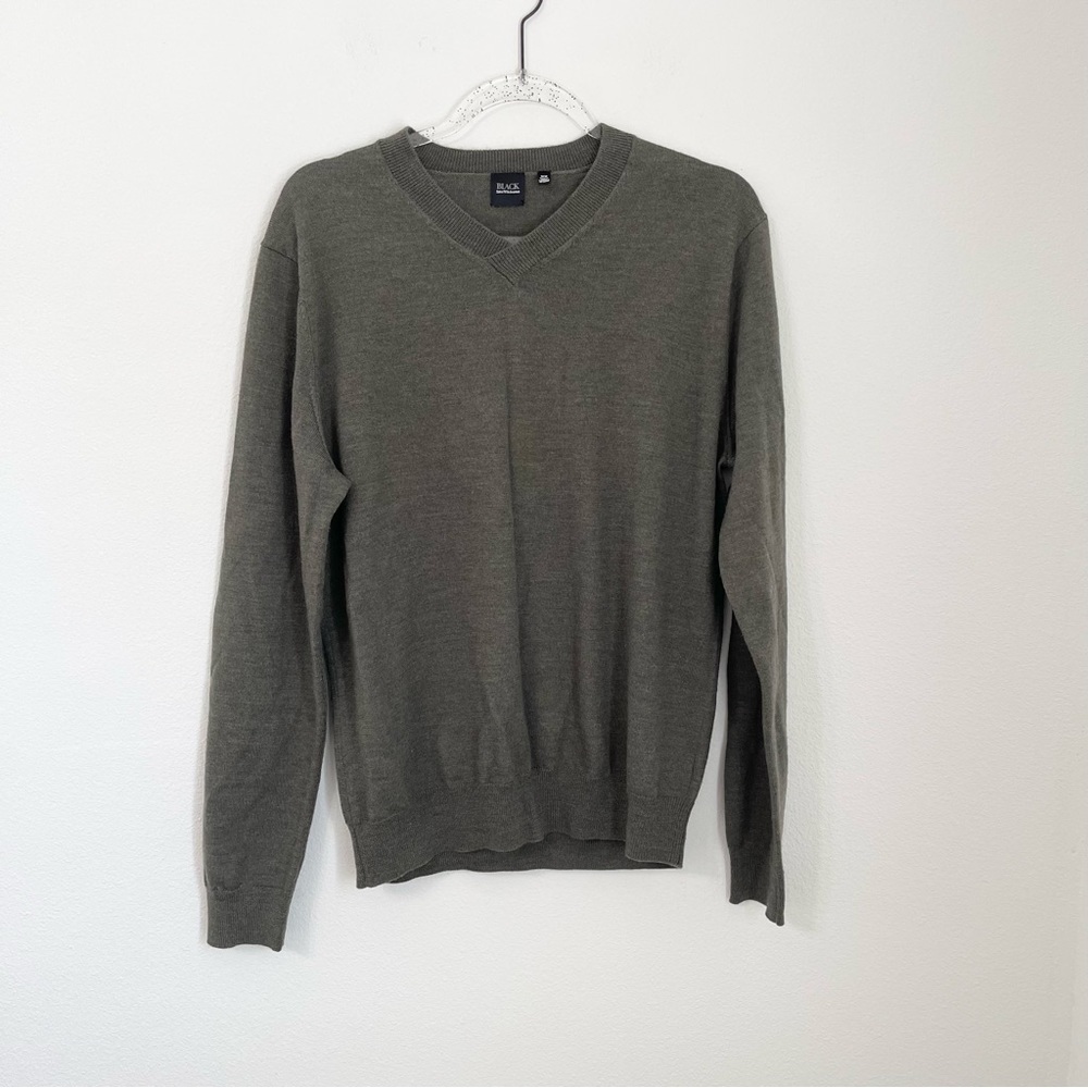 Black Sacks Fifth Avenue 100% Wool V Neck Sweater Size M